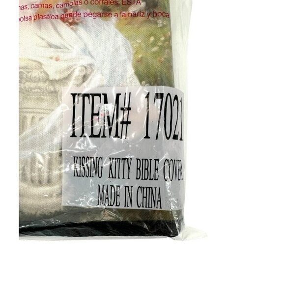 Sandra Kuck Angel Kissing Kitty Bible Book Cover Case Zips Handle Pocket 7.5x10” - Picture 9 of 10